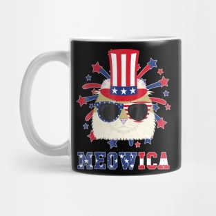 Meowica - American Curl Cat 4th Of July Mug